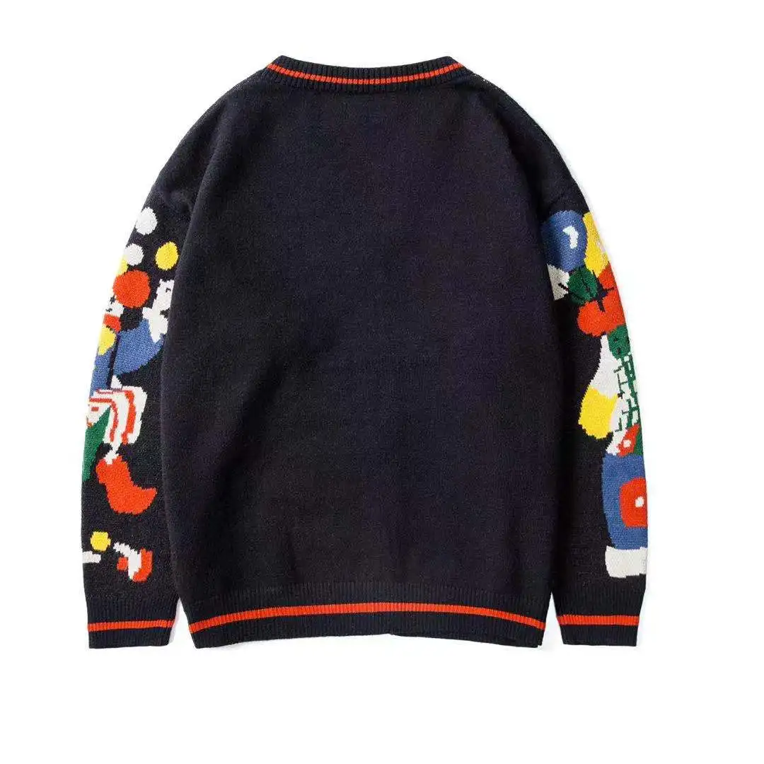 Knitted Cardigan Sweater Streetwear Men 