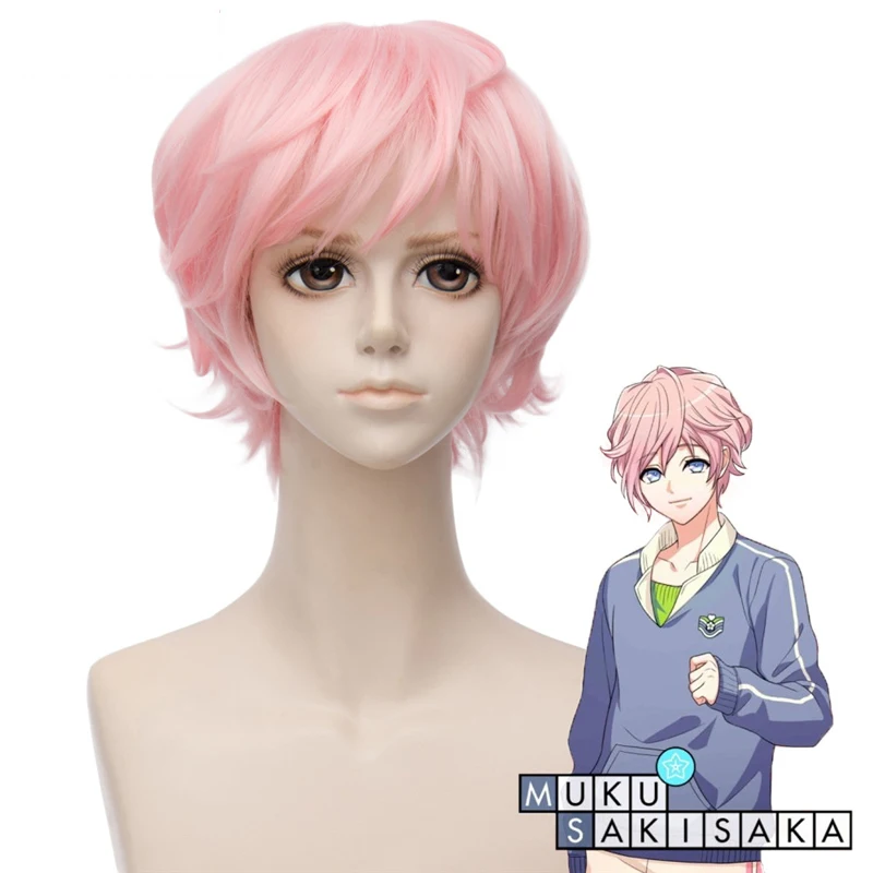

New Hand Tour A3! Cosplay Muku Sakisaka Cosplay Wigs Heat Resistant Synthetic Halloween Carnival Party Hair Wigs+Wig Cap
