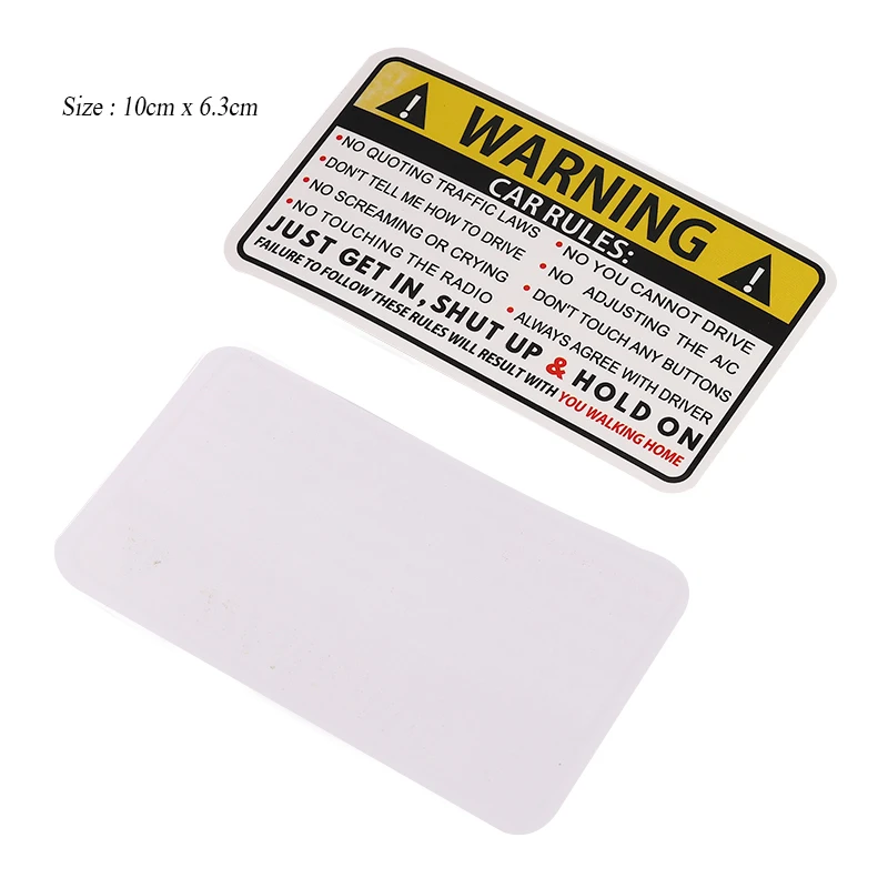 2 Adesivi Auto Con Regole Di Sicurezza Umoristiche – Vinile Impermeabile 10x5,7 Cm - 3