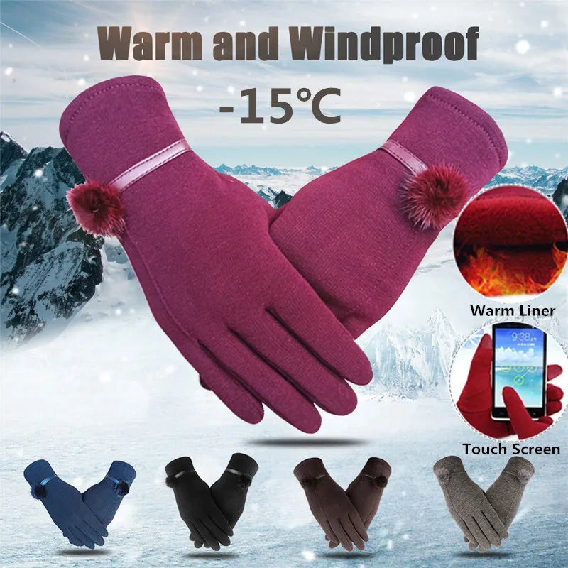 

2019 New Women Female Touch Screen Winter Gloves Autumn Warm Gloves Wrist Mittens Driving Ski Windproof Glove