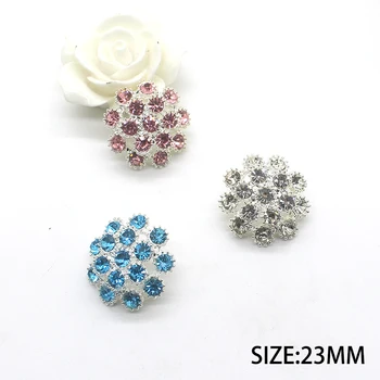 

5pcs/lot 23MM Silver Sewing Button for Needlework Rhinestone Buttons for Clothing Diy Manualidades Accessories Decorative
