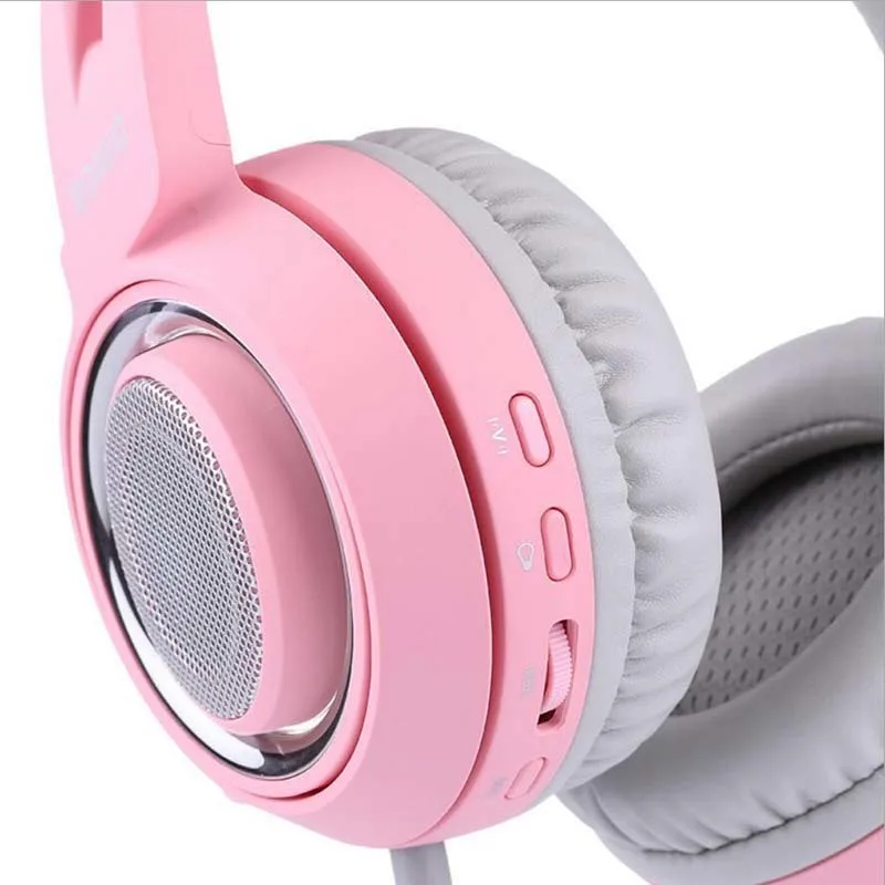 Милые розовые наушники с котом для девочек Somic G951 портативная гарнитура проводная игровая Ps4 Виртуальная 7,1 шумоподавление наушники с микрофоном