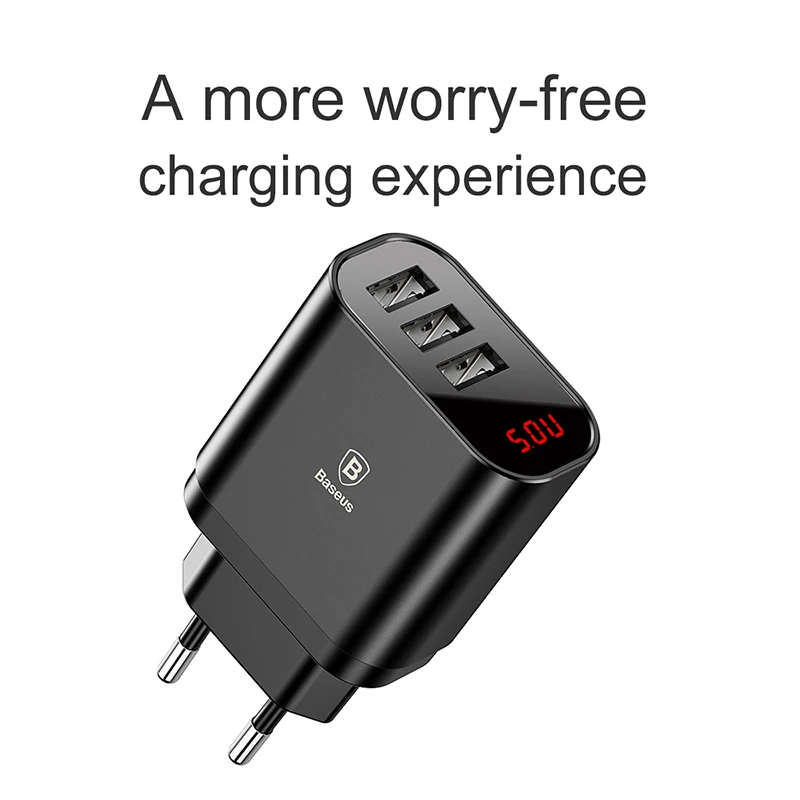 Baseus Мульти USB зарядное устройство для iPhone samsung Xiaomi Mi Быстрая зарядка Turbo несколько настенных зарядных устройств EU US Plug зарядное устройство для мобильного телефона