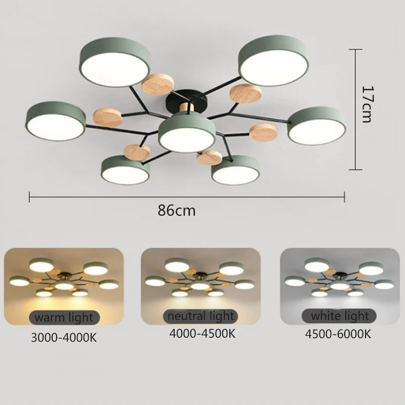 Modern Wooden LED Ceiling Chandeliers Home Decoration for Living Room Bedroom Kitchen Dining Room Lights Indoor Pendant Lamps