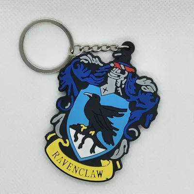 Фильм Волшебная Школа Гриффиндор ПВХ брелок Слизерин Ravenclaw модные персонализированные подвесные брелоки porte clefs сувенир подарки - Цвет: 3