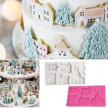 

Gingerbread House Silicone Mold Fondant Cake Decorating Mould For Chocolate Gumpaste Sugarcraft Kitchen Gadgets Christmas Decor^