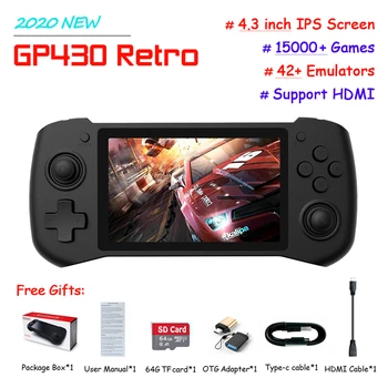 

Hot GP430 Retro Game Console 4.3 Inch Screen For PSP/PS1/PS4/NDS Open Source System Handheld Gaming Consoles 15000+ Games