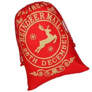 

1pc Christmas Packing Bag Xmas Drawstring Bag Gift Bag Canvas Pouch