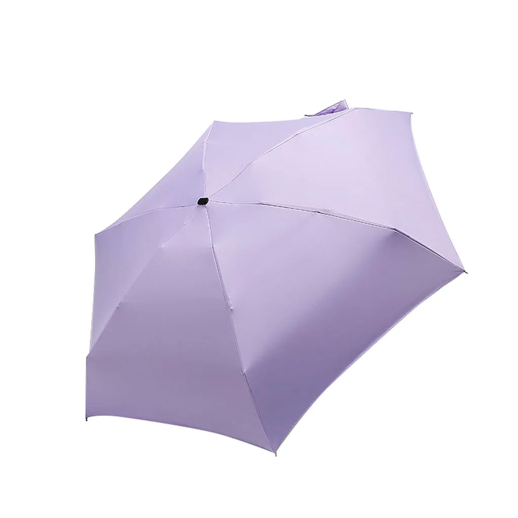 Маленький модный складной зонт от дождя, женский подарок, мужской мини Карманный Зонтик для девочек, анти-УФ, водонепроницаемый, портативный, дорожный Зонт - Цвет: Purple