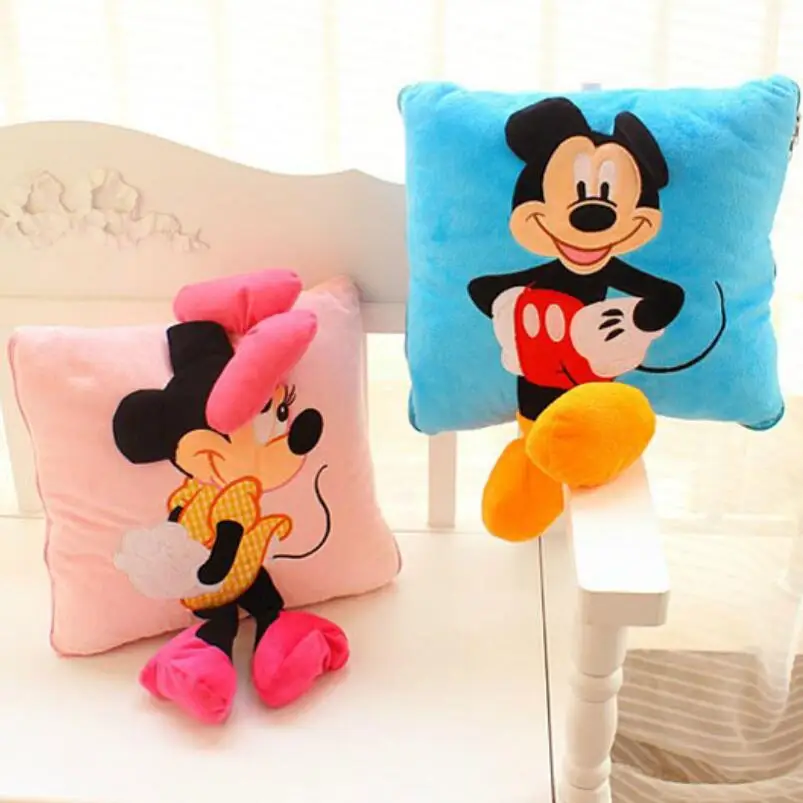 Новые 35 см Креативные 3D Микки Маус и Минни Маус плюшевые подушки Kawaii Микки и Минни детские плюшевые игрушки рождественские подарки