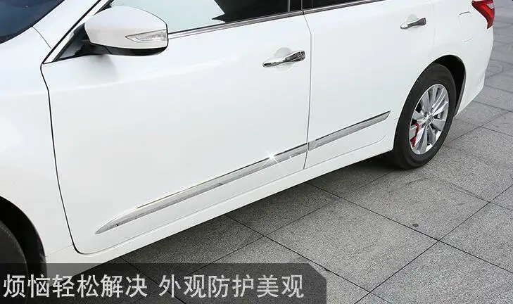 Хромированные дверные корпуса Нижняя крышка отделка пороги 4 шт для Nissan Altima Teana 2013