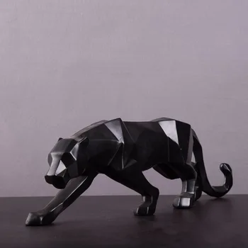 

Sales Geometrical Leopard Statues Animal Craft Home Hotel Sculpture Decorations Resin Craft Creative Gifts L3349