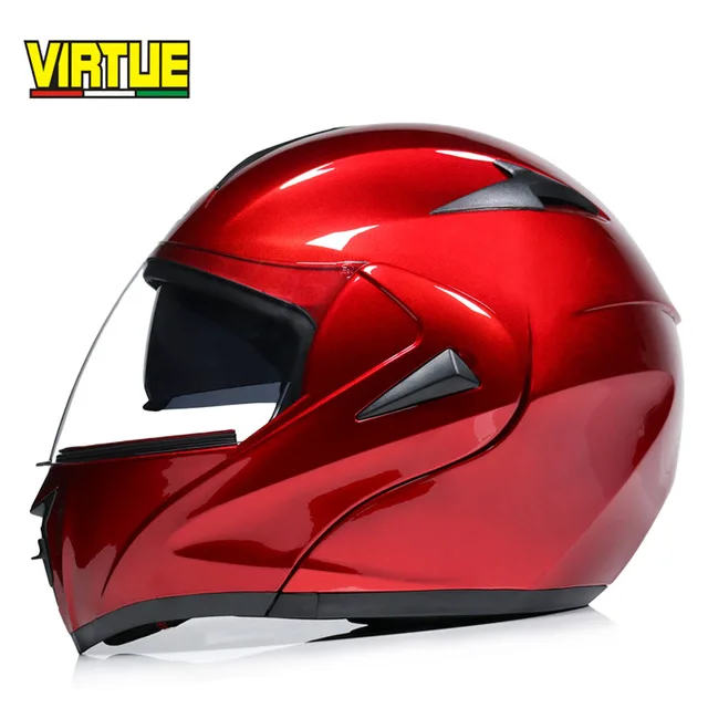 

2018 Special Offer Best Sales Safe carbon fibre Moto racing Helmets Flip Up Helmet full Face helmet Double Lenses DOTV V