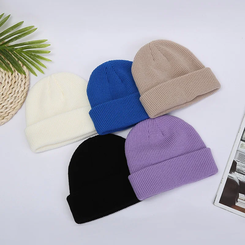 Solid Color Knitted Hats Unisex Sports 