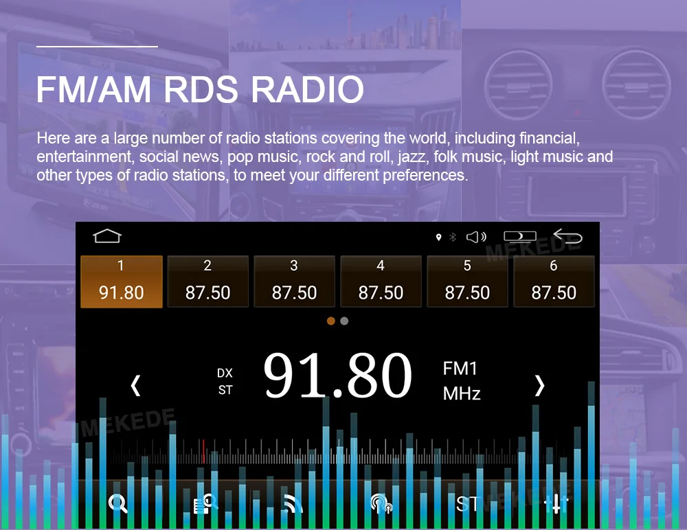 Top MEKEDE  Single 1 DIN 8" Android 9.0 Universal Car Radio Stereo Quad Core Head Unit GPS Navigation Support Steering Wheel 37