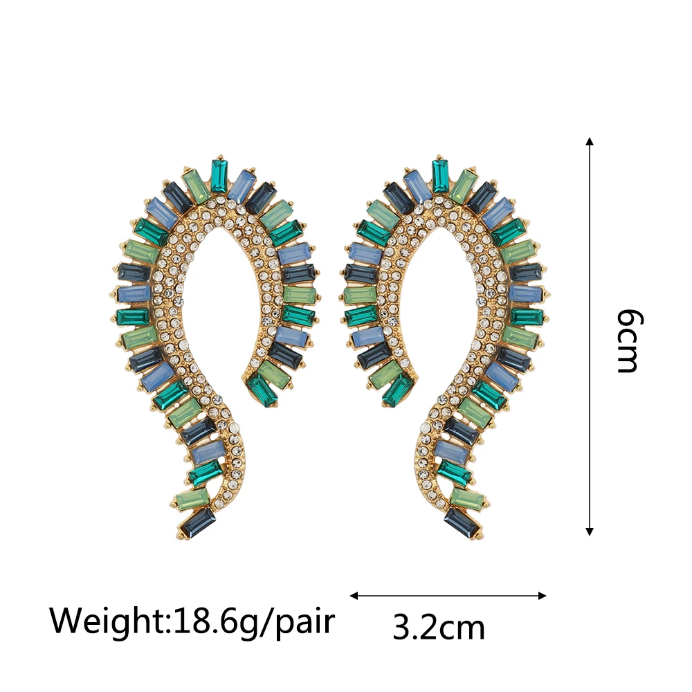 Ztech New Green Series Set Earrings Designer Jewelry Crystal Tassel Za Accessories Handmake Statement Bijoux Pendientes Brincos