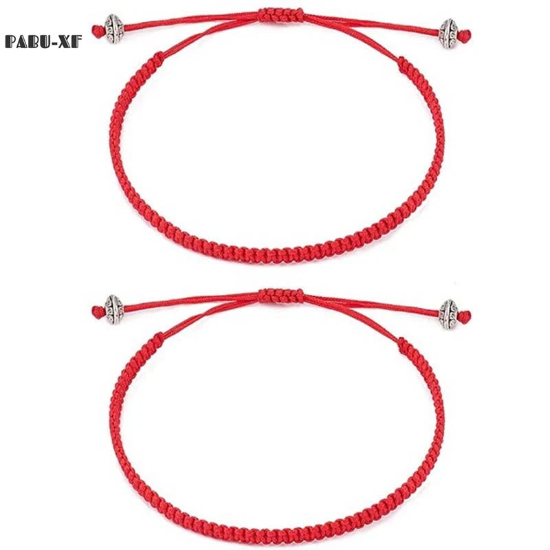 2pcs/Set Red String of Fate Bracelets Protection Good Luck Simple Matching for Lover Women Men | Украшения и аксессуары
