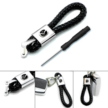 

Badge Metal+Leather Car Keychain Key Ring Car Interior for Mazdas 5 6 323 626 RX8 7 MX3 MX5 Atenza Axela Car Accessories