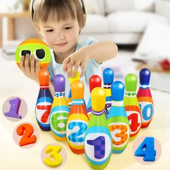

12Pcs /Set Kids Bowling Toy Set Pins and Balls Safe Fun Educational Toy Favors for Toddlers