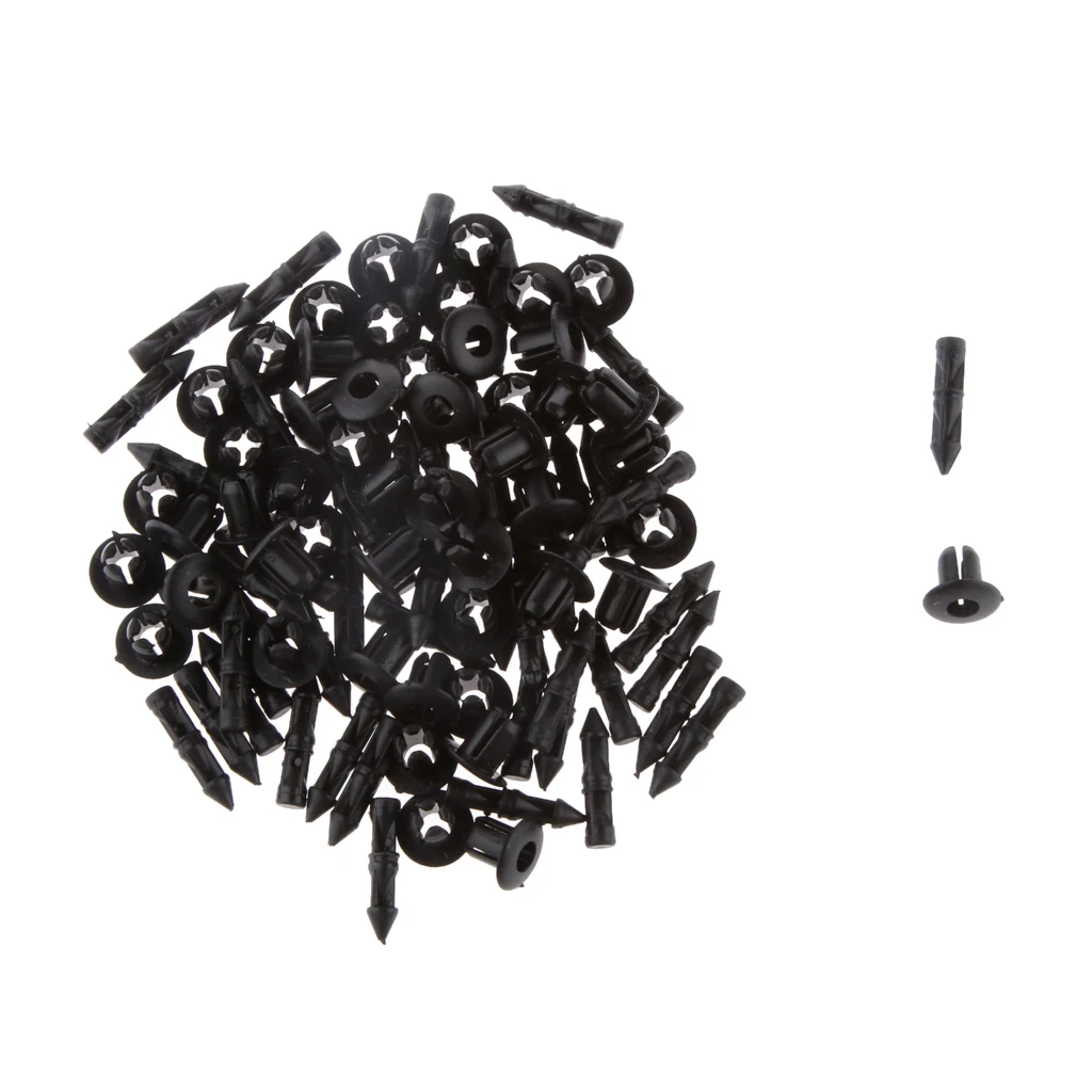50pcs Nylon Bumper Shield Fastener Rivet Clips 6mm 0.24inch for Yamaha YZF R1 R6 RoadStar Bumper Fastener