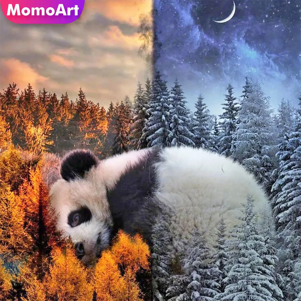 MomoArt DIY алмазная живопись панда животное вышивка крестом Женская Вышивка мозаика