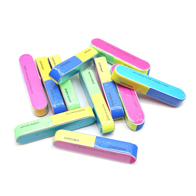 

5/10 Pcs/Lot Neon 6 Way Nail Buffer Block UV Gel Polish Sanding Sponge Buffing Files DIY Manicure Smooth Shiny Tips Tools Kit