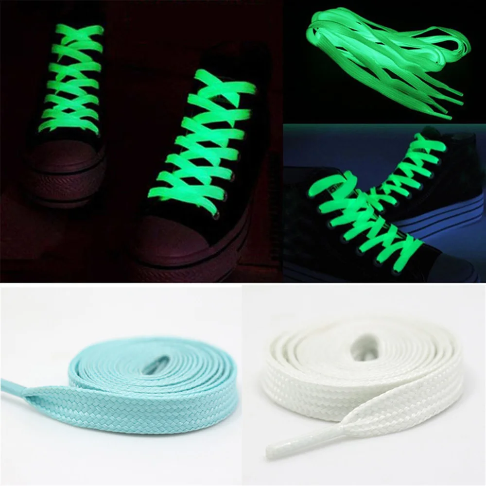 Полиэстер Спортивные Светящиеся шнурки для обуви флуоресцентные шнурки для детей 120 см светится в темноте