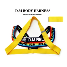 D.M плечевой ремень Для мужчин Мода Мужская Мода нагрудный ремень с принтом радуги и трусики украшения мышцы Для мужчин вечерние производительность