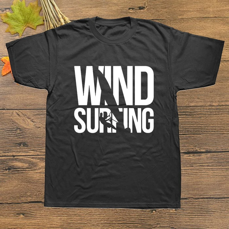 Vintage Born To Windsurf Windsurfing Funny T Shirt Letters Tee O Neck Men Tees Plus Size Short Sleeved |
