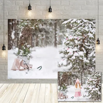 

Avezano Winter Christmas Forest Photography Background Outdoor Snow Tree Baby Portrait Backdrop Photophone Photo Studio Photocal