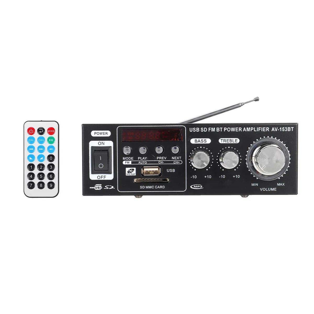 Audew Автомобильные усилители 400 Вт bluetooth аудио цифровой стереоусилитель HIFI USB FM SD Home 220 V/12 V Полнофункциональный инфракрасный контроль