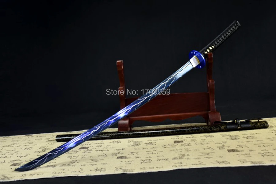 Nice Home Decoration Collection Real Samurai Dao Sword Katana Blue High Carbon Steel Blade Sharp Japanese Knife Saber