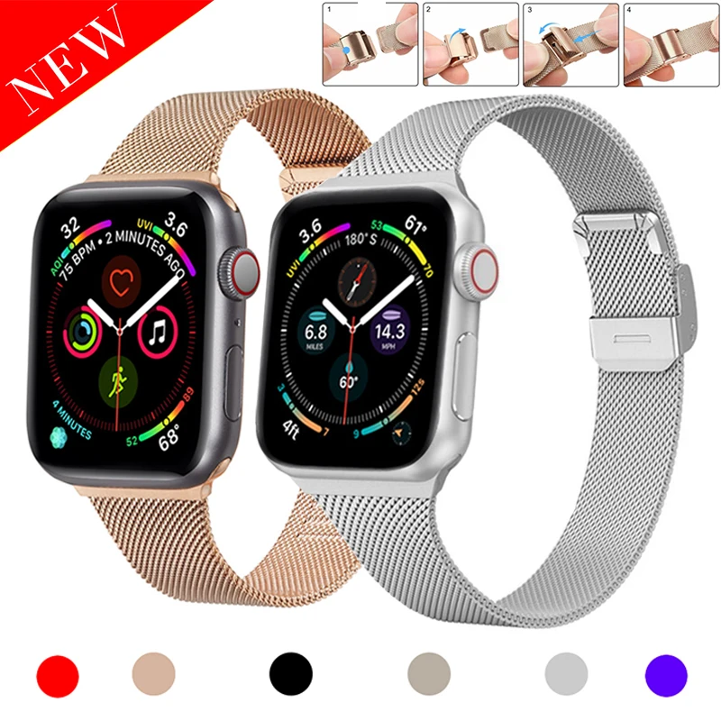 Bracelet Accessory-Strap Apple Watch Iwatch-Series Ultra-Thin-Strap Metal Stainless-Steel