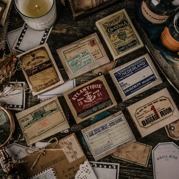 

50 pcs/set Vintage Old Thing Label Zakka Writable Paper Stckers Scrapbooking Stationery Diary Sticker Supply