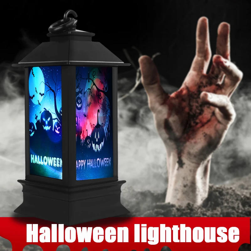 

Creative Pumpkin Lamp Witch Halloween Light Garden Pumpkin Light Romantic Hanging Lantern Spider Party Home Decor LED Bat