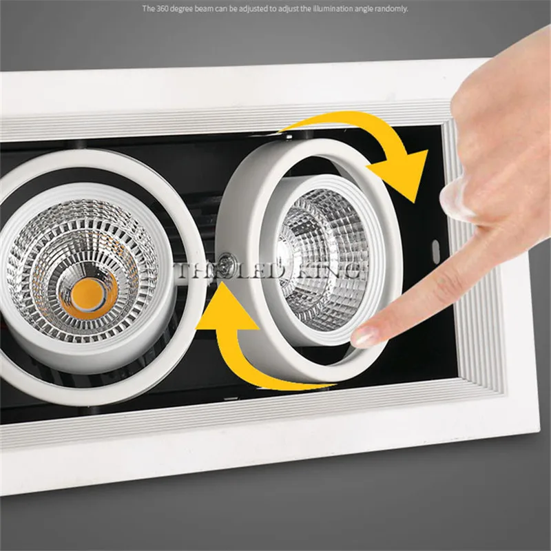 Super Bright Square LED Downlight 10W 20W 30W Aluminum AC220V 110V LED Down Light Ceiling Recessed Spot Light Indoor Lighting