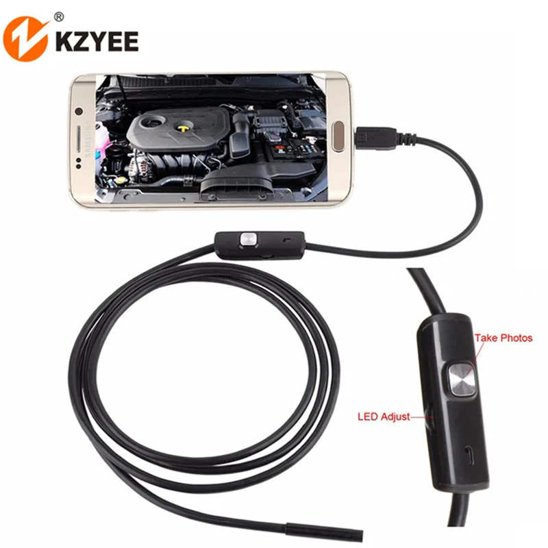 Мини эндоскоп с микро usb 7 мм 1 м 5 2 мягкий кабель IP67 Водонепроницаемая Бороскоп