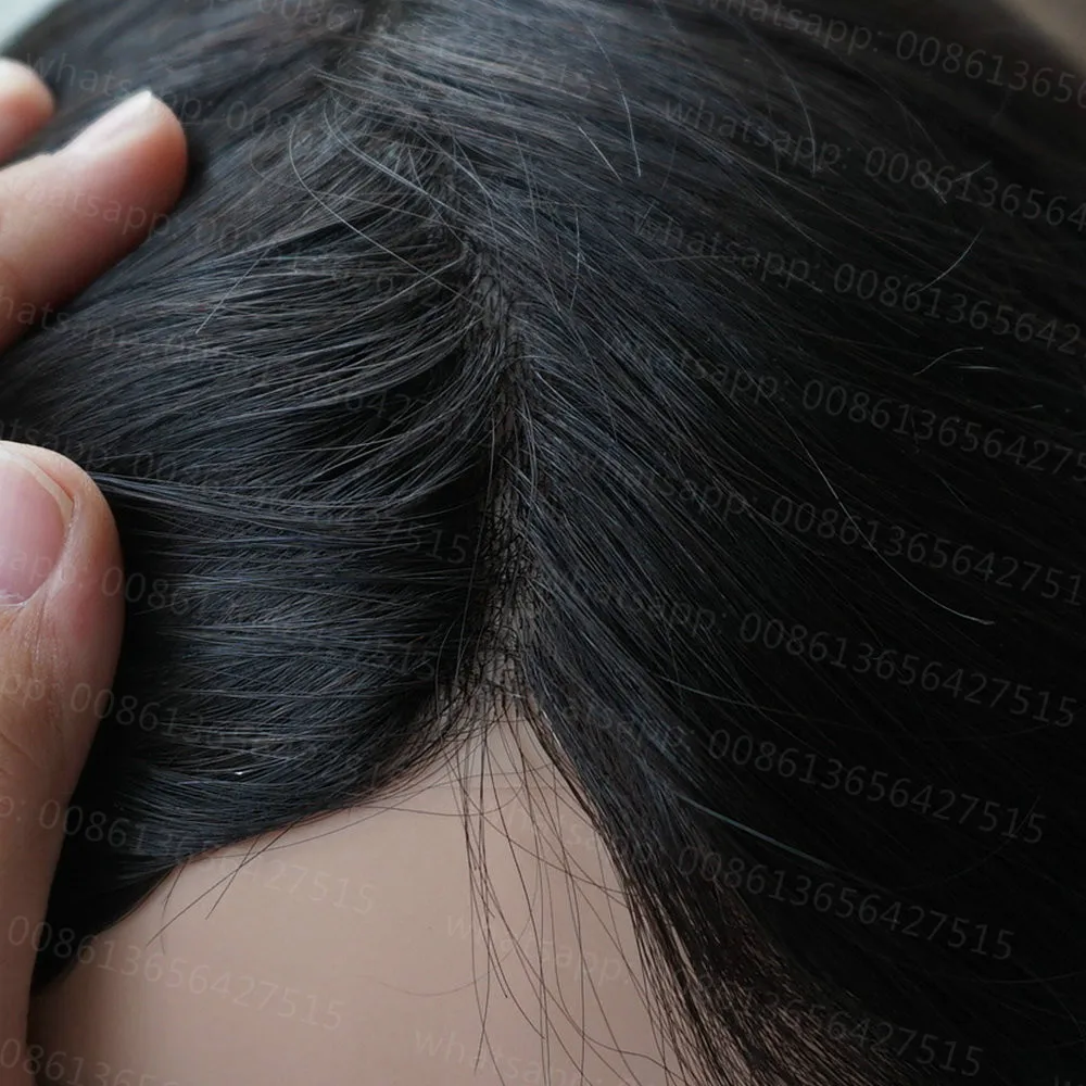 Hstonir женские волосы Топпер тонкая кожа индийские Реми настоящие волосы система парика-накладка Топ часть протез TP13
