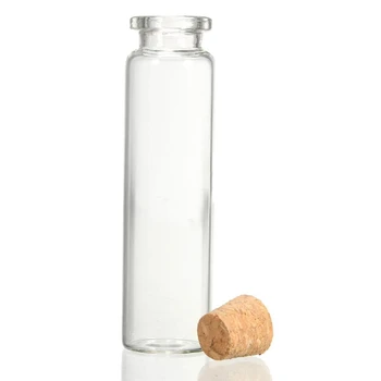 

New 10 Pcs 20ml Mini clear wishing Bottle Message Glass Vial With Cork Home Decor