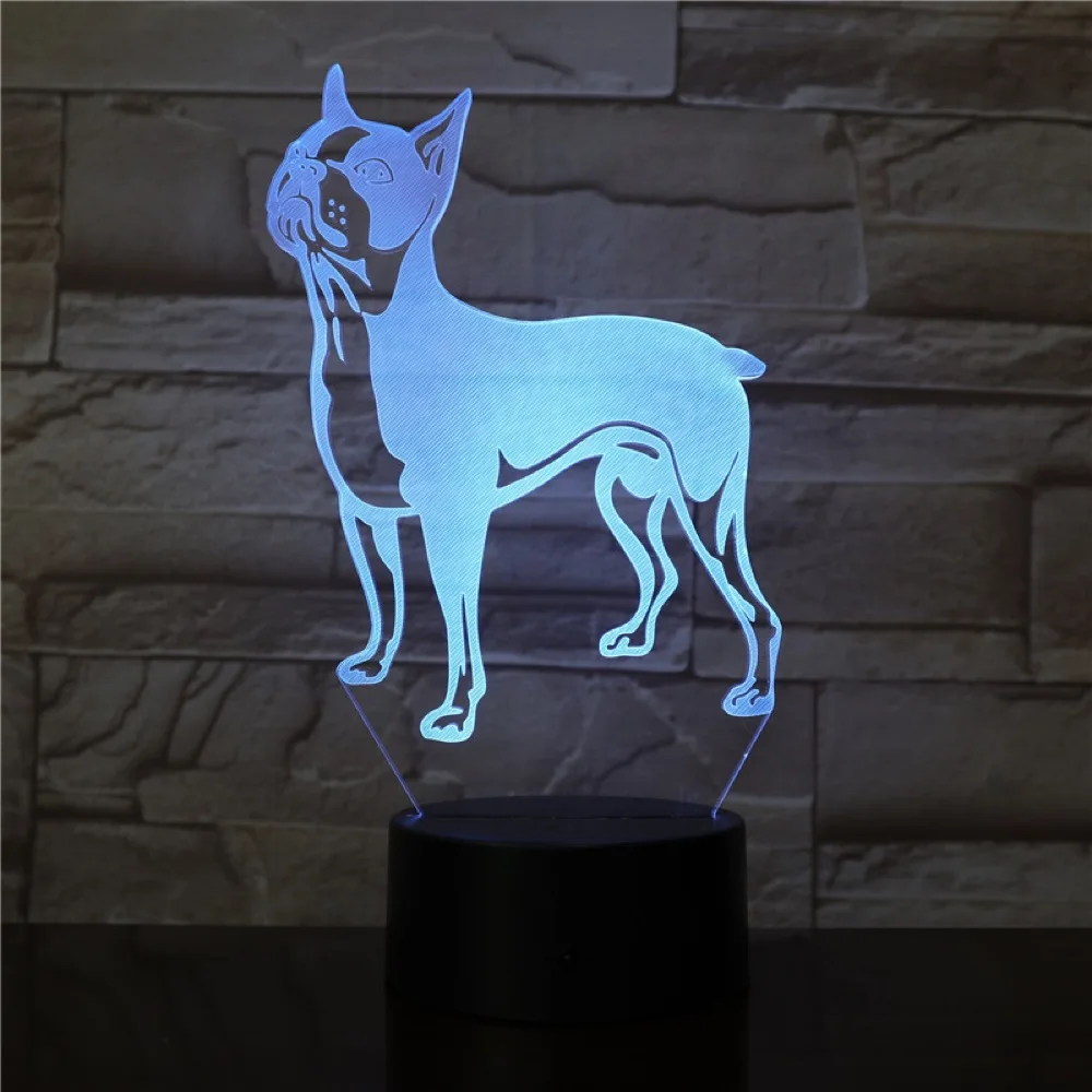 7 цветов, меняющий Usb, 3D, светодиодная настольная лампа с изображением собаки из мультфильма, ночник в спальню, Ночной светильник