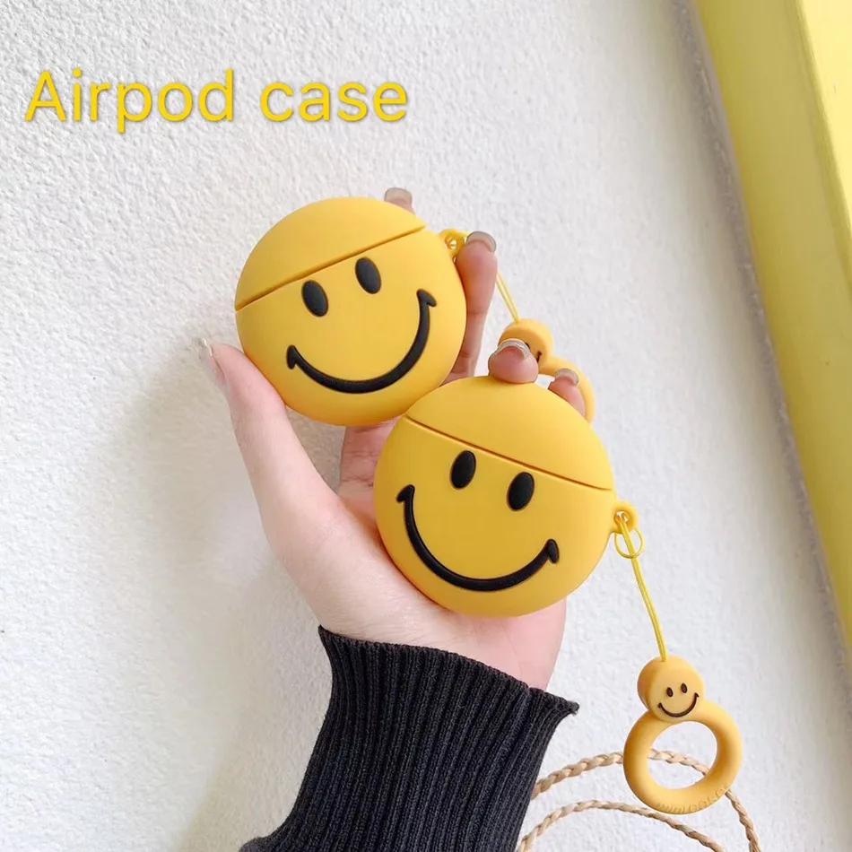 For AirPods 1/2 Case Cute Cartoon Squirrel Earphone Cases For Apple Airpods 2 Kawaii Soft Protect Cover with Finger Ring Strap