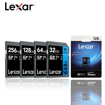 

Lexar Original 633X SD Memory Card 128GB 256GB 512GB Class10 V10 U3 SDHC SDXC UHS-I 95MB/s For DSLR HD 1080p 3D 4K Video Camera