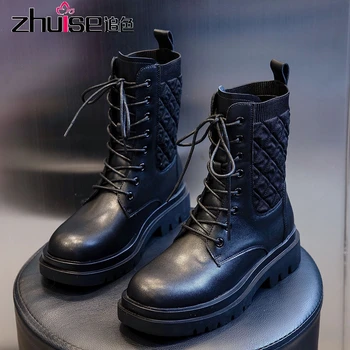 

Martin boots women autumn and winter British style retro short boots casual socks leather women's shoes tide motorcycle boots