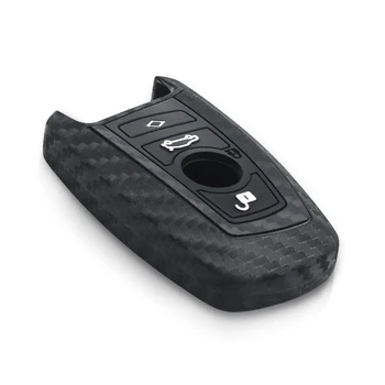 Cover chiave telecomando per BMW 1 2 3 4 5 6 7 M Serie x3 X4 F20 F22 F30 F31 F36 F10 F11 F07 F12 F01 - KEYYOU In Fibra di Carbonio Chiave Dell automobile Del Silicone di Caso Della Copertura Fob