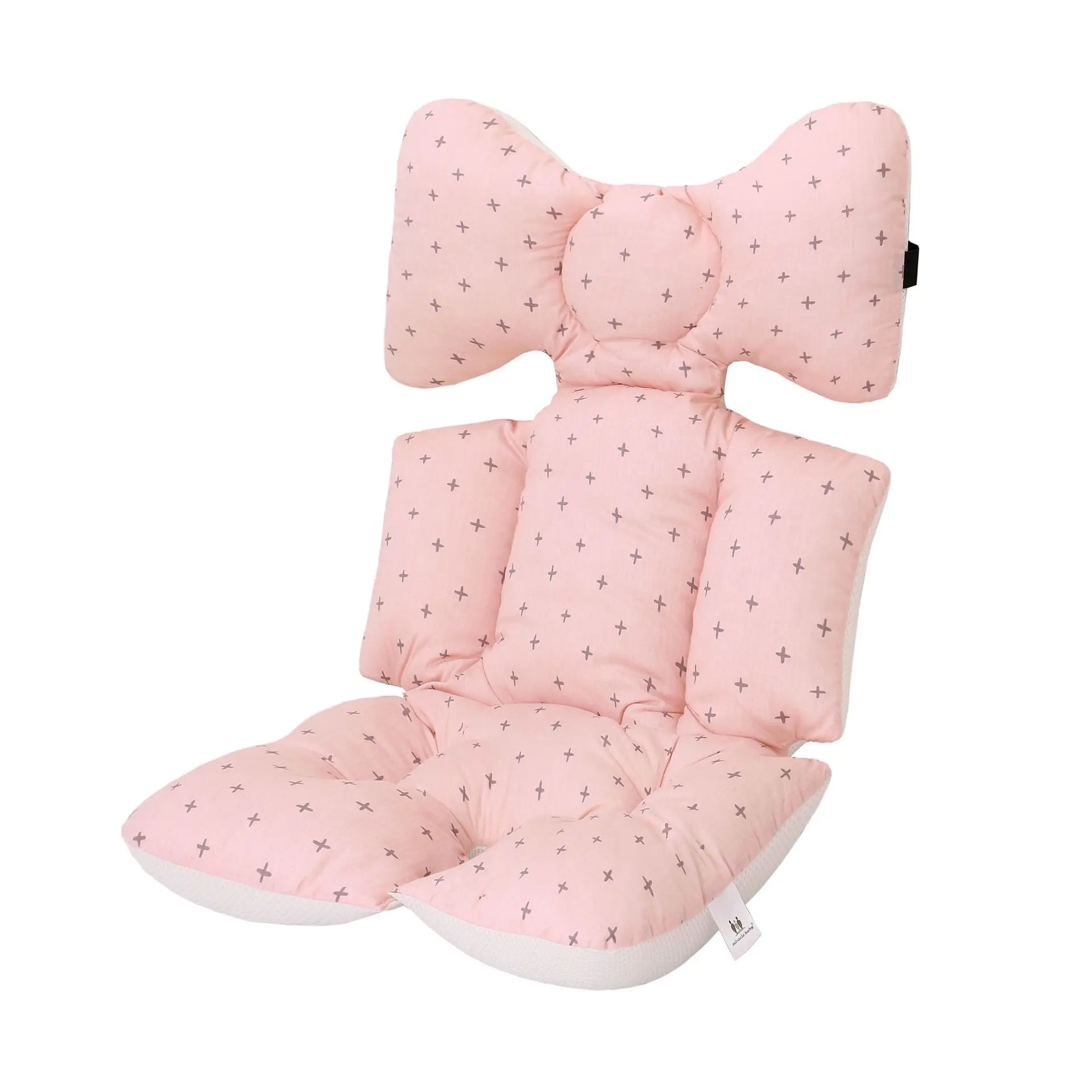 PINK 2 кристалла по бокам с принтом для малышей, подушка для детской коляски кресло теплая подушка матрасы, наволочка ребенок каретки корзину прокладка тележка Подушка на стул - Цвет: PINK