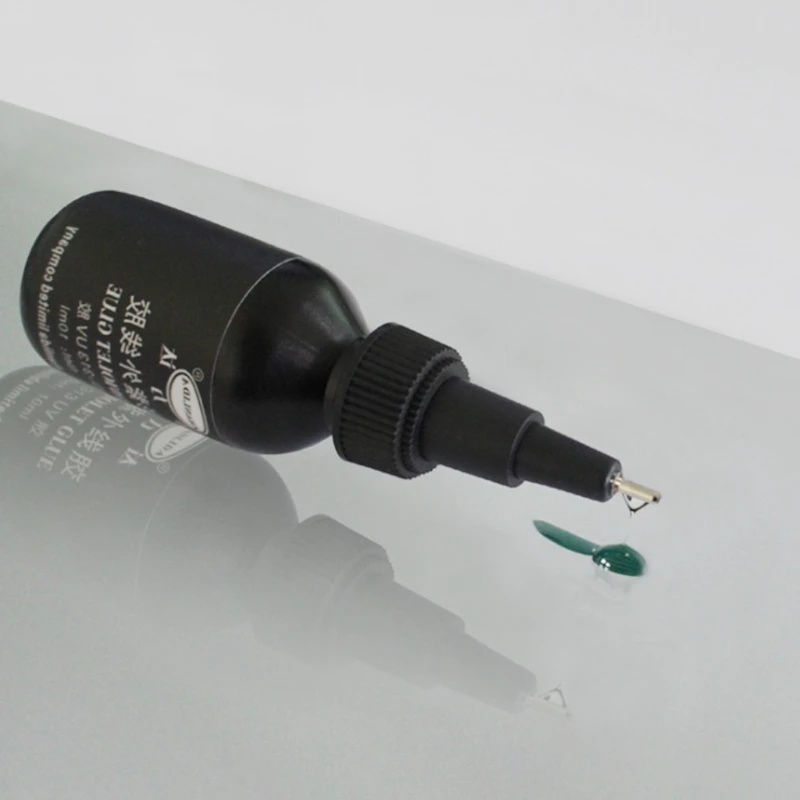 Pegamento ultravioleta para luz UV, adhesivo fuerte para cristal de vidrio de cerámica Q1JC
