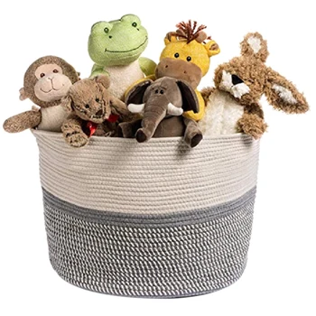 

New Home Storage Bags Laundry Hamper Clothes Basket Decorative Woven Storage Bin Durable Handles Blanket Toys Clothing Towels