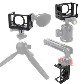 

Camera Cage Mount Holder for Sony RX0 II Protective Metal Vlogging Holder w Cold Shoe 37mm Lens Filter Adapter 1/4'' 3/8''