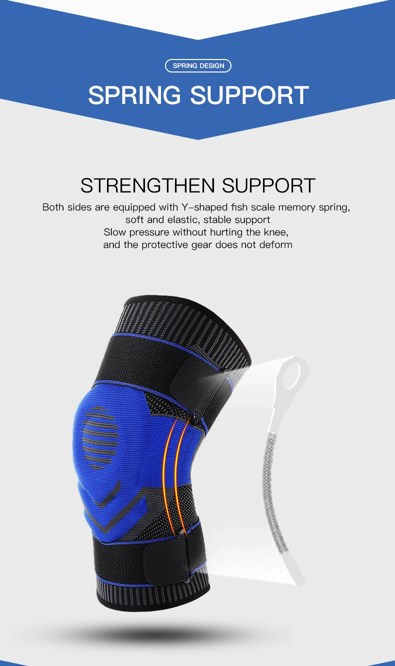 Kyncilor Elastische Silikon-Kniebandage, Nylon, Sport-Knieschützer, Fitness-Ausrüstung, Patella-Klammer, Unterstützung für Laufen, Basketball, Volleyball – Detail 7