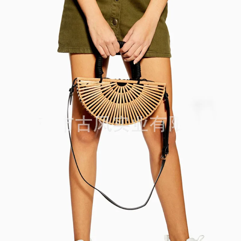 um ombro crossbody rattan tecido saco de